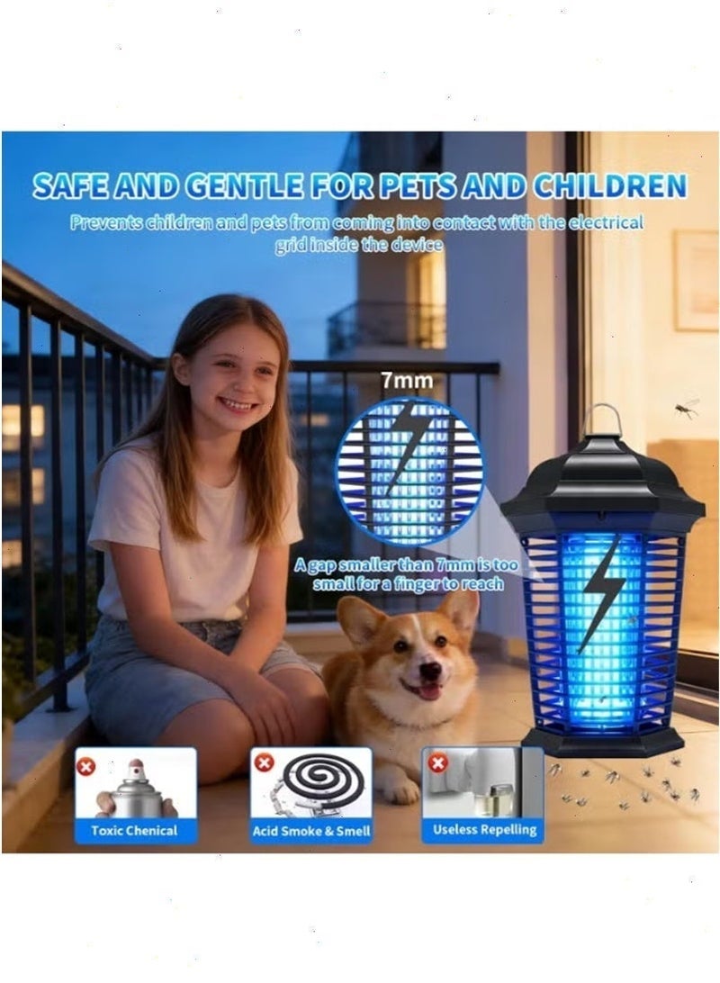 بوميفار جهاز كهربائي لقتل البعوض بقدرة 20 واط، مزود بأشعة فوق بنفسجية، ومصيدة للحشرات، ومبيد قوي للآفات بزاوية 360 درجة، مناسب للاستخدام المنزلي في غرف النوم والمطابخ، وكذلك في الفناء الخارجي والحديقة الخلفية، آمن وخالٍ من المواد الكيميائية - Image 2